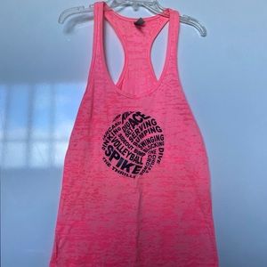Bright pink volleyball racer back tank-top
